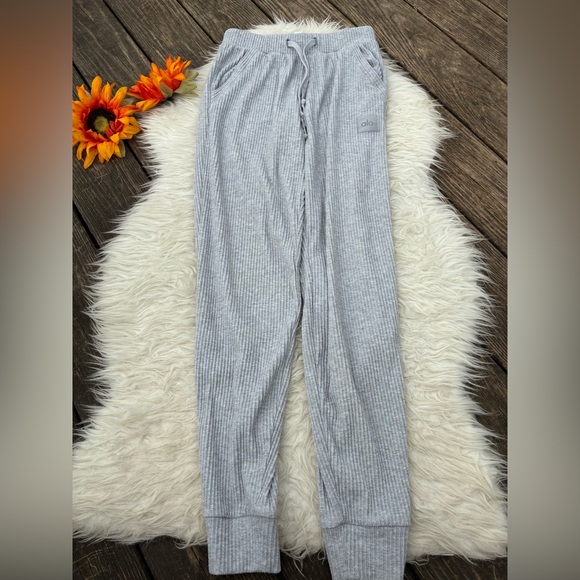 ALO yoga Gray Ribbed Joggers - Picture 4 of 11